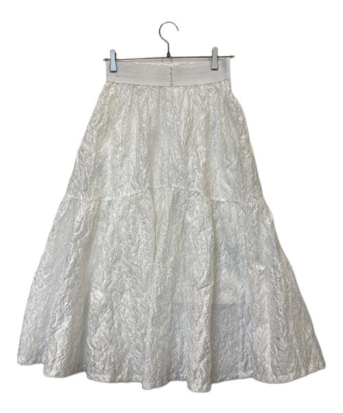 Snidel（スナイデル）Snidel (スナイデル) エンボスJQボリュームギャザースカート SWFS241179 ホワイト サイズ:1の古着・服飾アイテム