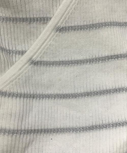 FRAY ID（フレイ アイディー）FRAY ID (フレイ アイディー) 2WAYニットコンビタックティアードワンピース ホワイトの古着・服飾アイテム