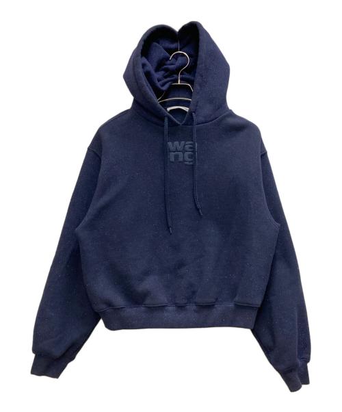 ALEXANDER WANG（アレキサンダー・ワン）ALEXANDER WANG (アレキサンダー・ワン) フロントロゴラメパーカー ネイビー サイズ:Sの古着・服飾アイテム