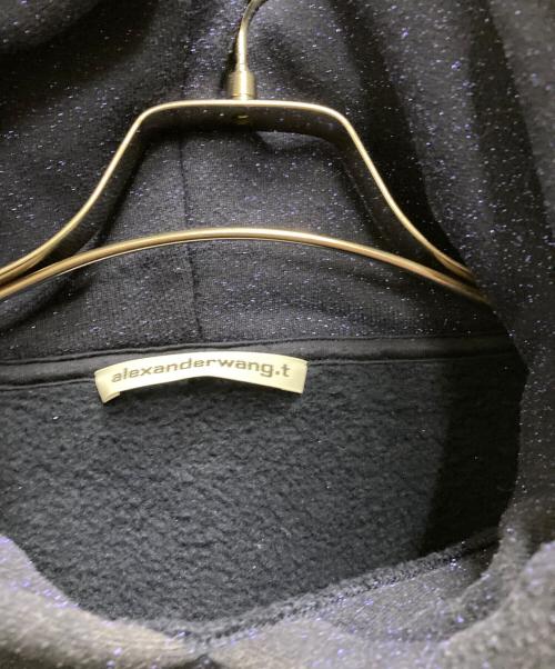 ALEXANDER WANG（アレキサンダー・ワン）ALEXANDER WANG (アレキサンダー・ワン) フロントロゴラメパーカー ネイビー サイズ:Sの古着・服飾アイテム