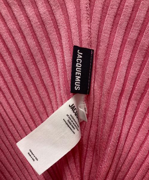 jacquemus（ジャックムス）jacquemus (ジャックムス) クロップドリブニットカーディガン ピンク サイズ:38の古着・服飾アイテム