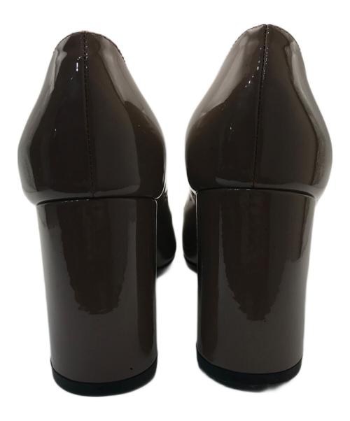 BOTTEGA VENETA（ボッテガベネタ）BOTTEGA VENETA (ボッテガベネタ) 編込パテントヒールパンプス ブラウン サイズ:35の古着・服飾アイテム