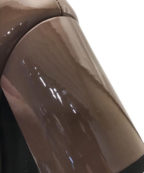 BOTTEGA VENETA（ボッテガベネタ）BOTTEGA VENETA (ボッテガベネタ) 編込パテントヒールパンプス ブラウン サイズ:35の古着・服飾アイテム