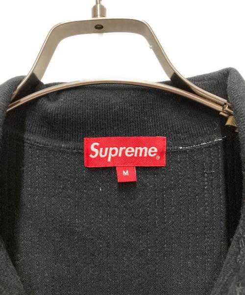 SUPREME（シュプリーム）Supreme (シュプリーム) Sequin Stripe Zip  Polo ブラック サイズ:Mの古着・服飾アイテム