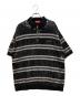 Supreme（シュプリーム）の古着「Sequin Stripe Zip  Polo」｜ブラック