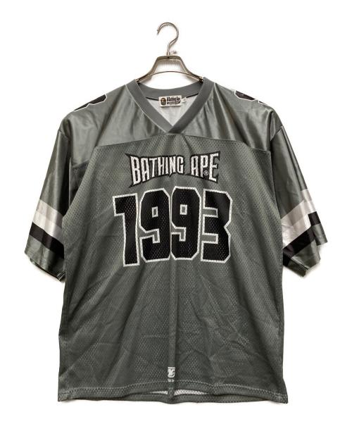 A BATHING APE（アベイシングエイプ）A BATHING APE (アベイシングエイプ) FOOTBALL JERSEY グレー サイズ:Lの古着・服飾アイテム