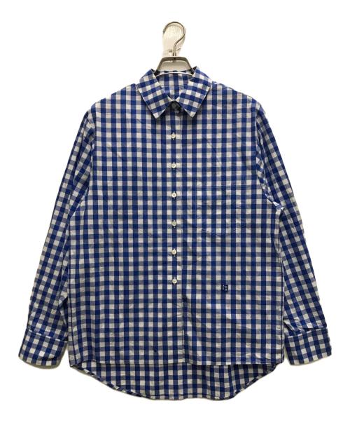 ADER error（アーダーエラー）ADER error (アーダーエラー) ギンガムチェックロゴシャツ ブルー×ホワイト サイズ:XSの古着・服飾アイテム