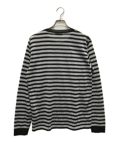 BED J.W. FORD（ベッドフォード）BED J.W. FORD (ベッドフォード) ボーダーセーター グレー×ブラック サイズ:1の古着・服飾アイテム