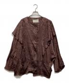 TODAYFULトゥデイフル）の古着「ヴィンテージサテンフリルシャツ / Vintagesatin Frill Shirts」｜パープル
