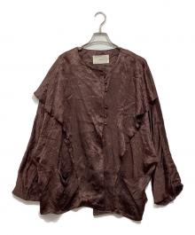TODAYFUL（トゥデイフル）の古着「ヴィンテージサテンフリルシャツ / Vintagesatin Frill Shirts」｜パープル