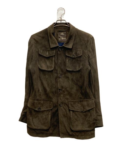 ENRICO MANDELLI（エンリコ・マンデッリ）ENRICO MANDELLI (エンリコ・マンデッリ) Sharon SUEDE SAFARI JACKET カーキ サイズ:48の古着・服飾アイテム