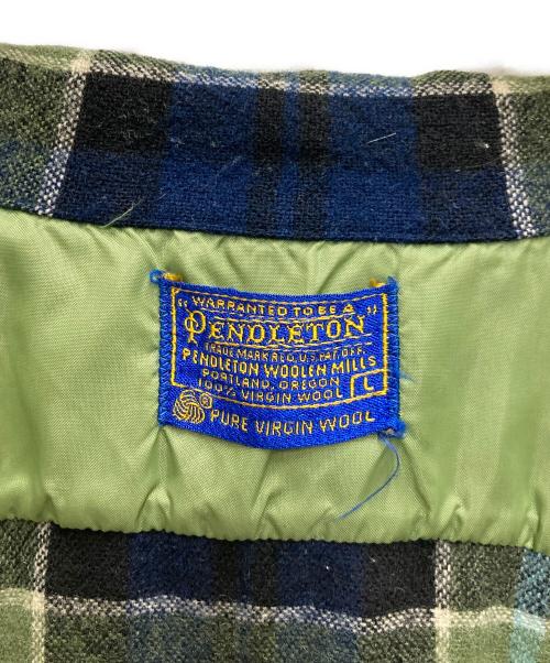 PENDLETON（ペンドルトン）PENDLETON (ペンドルトン) 60's チェックボードシャツ ネイビー×グリーン サイズ:Ⅼの古着・服飾アイテム