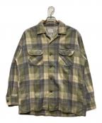 TOWN CRAFTタウンクラフト）の古着「60's チェックウールボードシャツ」｜グレー×グリーン