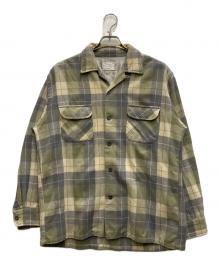 TOWN CRAFT（タウンクラフト）の古着「60's チェックウールボードシャツ」｜グレー×グリーン
