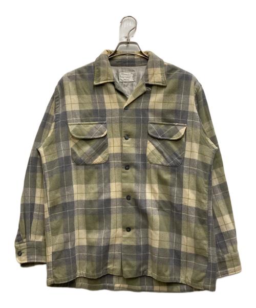 TOWN CRAFT（タウンクラフト）TOWN CRAFT (タウンクラフト) 60's チェックウールボードシャツ グレー×グリーン サイズ:16 1/2の古着・服飾アイテム