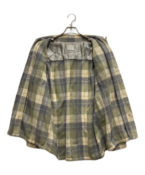 TOWN CRAFT（タウンクラフト）TOWN CRAFT (タウンクラフト) 60's チェックウールボードシャツ グレー×グリーン サイズ:16 1/2の古着・服飾アイテム