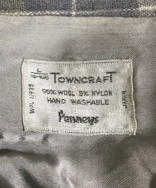 TOWN CRAFT（タウンクラフト）TOWN CRAFT (タウンクラフト) 60's チェックウールボードシャツ グレー×グリーン サイズ:16 1/2の古着・服飾アイテム