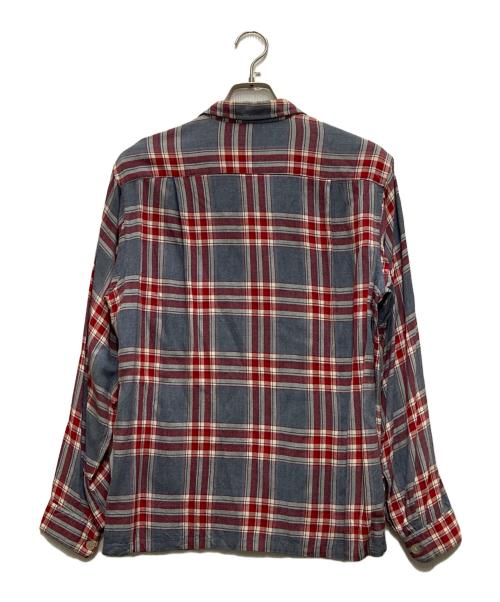 TOWN CRAFT（タウンクラフト）TOWN CRAFT (タウンクラフト) 50's～ ウールチェックオープンカラーシャツ レッド×ブルー サイズ: 15 1/2の古着・服飾アイテム