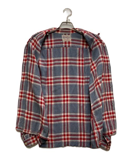 TOWN CRAFT（タウンクラフト）TOWN CRAFT (タウンクラフト) 50's～ ウールチェックオープンカラーシャツ レッド×ブルー サイズ: 15 1/2の古着・服飾アイテム