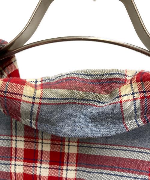 TOWN CRAFT（タウンクラフト）TOWN CRAFT (タウンクラフト) 50's～ ウールチェックオープンカラーシャツ レッド×ブルー サイズ: 15 1/2の古着・服飾アイテム
