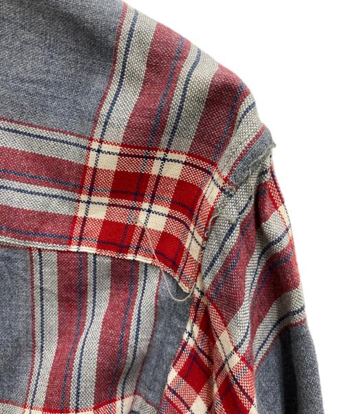 TOWN CRAFT（タウンクラフト）TOWN CRAFT (タウンクラフト) 50's～ ウールチェックオープンカラーシャツ レッド×ブルー サイズ: 15 1/2の古着・服飾アイテム