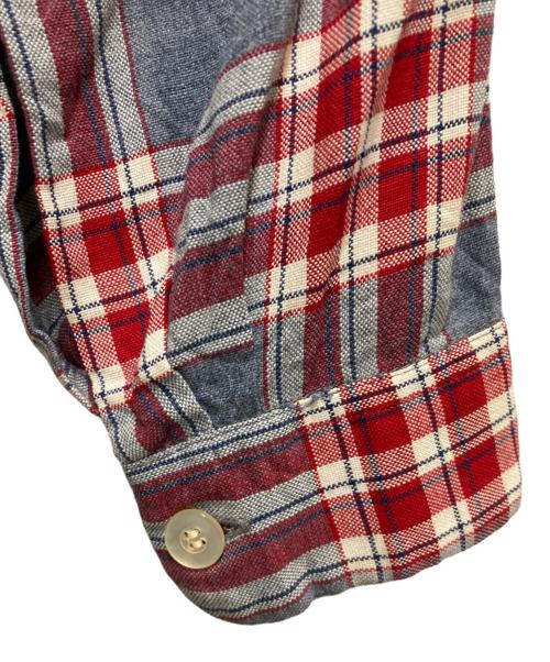 TOWN CRAFT（タウンクラフト）TOWN CRAFT (タウンクラフト) 50's～ ウールチェックオープンカラーシャツ レッド×ブルー サイズ: 15 1/2の古着・服飾アイテム