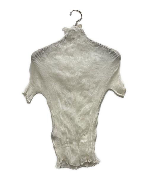 ISSEY MIYAKE（イッセイミヤケ）ISSEY MIYAKE (イッセイミヤケ) プリーツカットソー ホワイト サイズ:Mの古着・服飾アイテム