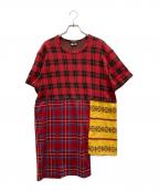 COMME des GARCONS HOMME PLUSコムデギャルソンオムプリュス）の古着「20AW パッチワークTシャツ」｜レッド