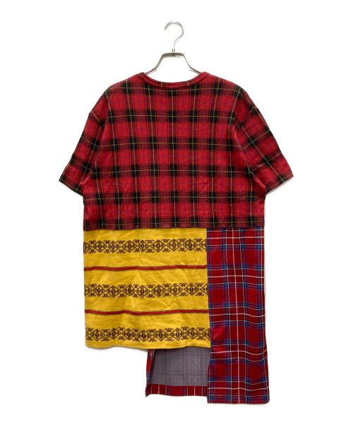 COMME des GARCONS HOMME PLUS（コムデギャルソンオムプリュス）COMME des GARCONS HOMME PLUS (コムデギャルソンオムプリュス) 20AW パッチワークTシャツ レッド サイズ:Lの古着・服飾アイテム