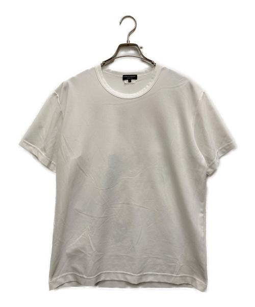 COMME des GARCONS HOMME PLUS（コムデギャルソンオムプリュス）COMME des GARCONS HOMME PLUS (コムデギャルソンオムプリュス) バックプリント メッシュ 半袖Tシャツ ホワイト サイズ:Lの古着・服飾アイテム
