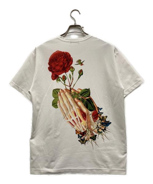 COMME des GARCONS HOMME PLUS（コムデギャルソンオムプリュス）COMME des GARCONS HOMME PLUS (コムデギャルソンオムプリュス) バックプリント メッシュ 半袖Tシャツ ホワイト サイズ:Lの古着・服飾アイテム
