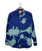 PAUL SMITHポールスミス）の古着「SCREEN FLORAL SHIRT」｜ネイビー