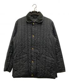 dunhill（ダンヒル）の古着「レザーパイピングキルティングカーコート」｜ブラック