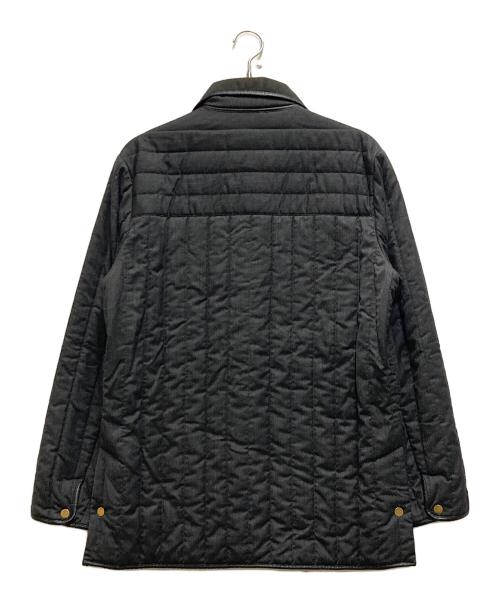 dunhill（ダンヒル）dunhill (ダンヒル) レザーパイピングキルティングカーコート ブラック サイズ:Sの古着・服飾アイテム