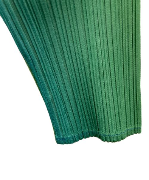 PLEATS PLEASE（プリーツプリーズ）PLEATS PLEASE (プリーツプリーズ) グラデーションプリーツカットソー ブルー×グリーン サイズ:FREEの古着・服飾アイテム