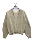 TODAYFULトゥデイフル）の古着「Slit Neck Knit」｜ベージュ