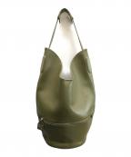 KENZOケンゾー）の古着「レザートートバッグ」｜オリーブ