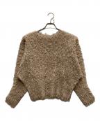 PLEATS PLEASEプリーツプリーズ）の古着「ドルマンスリーブシャギーニット」｜ベージュ