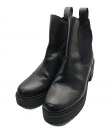 MONCLER（モンクレール）の古着「ヴェラレザーチェルシーアンクルブーツ」｜ブラック