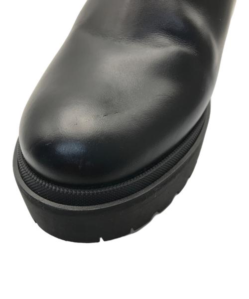 MONCLER（モンクレール）MONCLER (モンクレール) ヴェラレザーチェルシーアンクルブーツ ブラック サイズ:37の古着・服飾アイテム