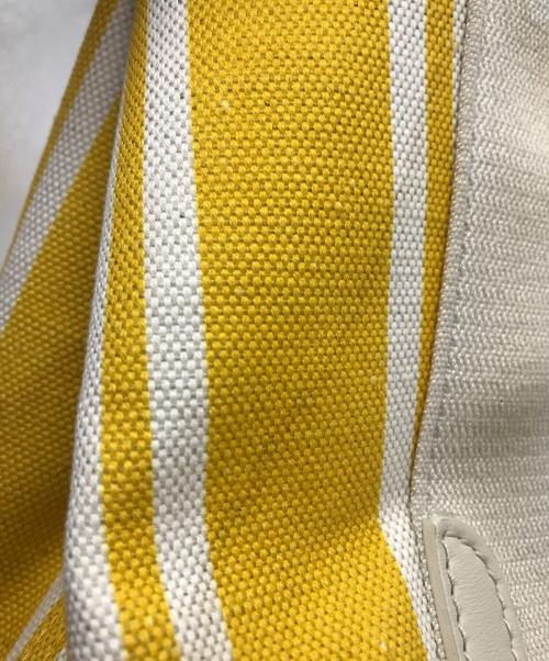 BALENCIAGA（バレンシアガ）BALENCIAGA (バレンシアガ) ネイビーカバスS トートバッグ イエロー×ホワイトの古着・服飾アイテム