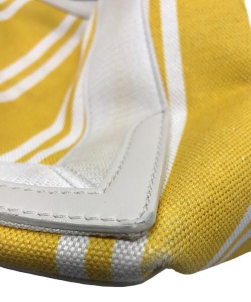 BALENCIAGA（バレンシアガ）BALENCIAGA (バレンシアガ) ネイビーカバスS トートバッグ イエロー×ホワイトの古着・服飾アイテム