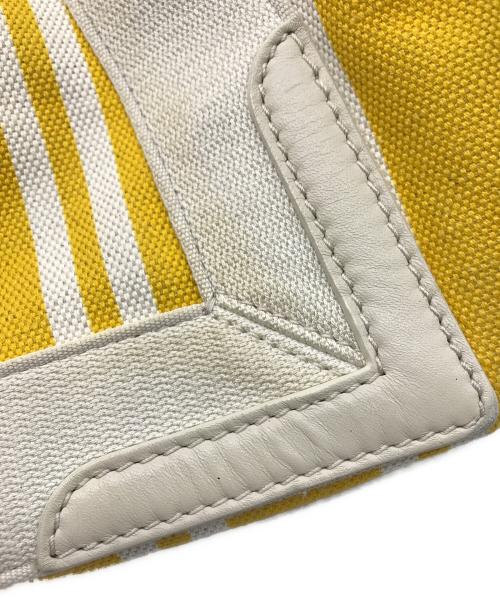 BALENCIAGA（バレンシアガ）BALENCIAGA (バレンシアガ) ネイビーカバスS トートバッグ イエロー×ホワイトの古着・服飾アイテム