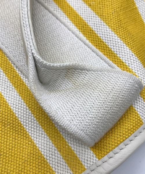 BALENCIAGA（バレンシアガ）BALENCIAGA (バレンシアガ) ネイビーカバスS トートバッグ イエロー×ホワイトの古着・服飾アイテム