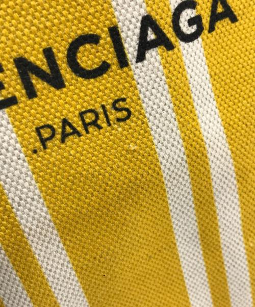 BALENCIAGA（バレンシアガ）BALENCIAGA (バレンシアガ) ネイビーカバスS トートバッグ イエロー×ホワイトの古着・服飾アイテム