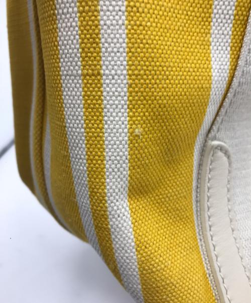 BALENCIAGA（バレンシアガ）BALENCIAGA (バレンシアガ) ネイビーカバスS トートバッグ イエロー×ホワイトの古着・服飾アイテム