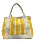 BALENCIAGA (バレンシアガ) ネイビーカバスS トートバッグ イエロー×ホワイト：20000円