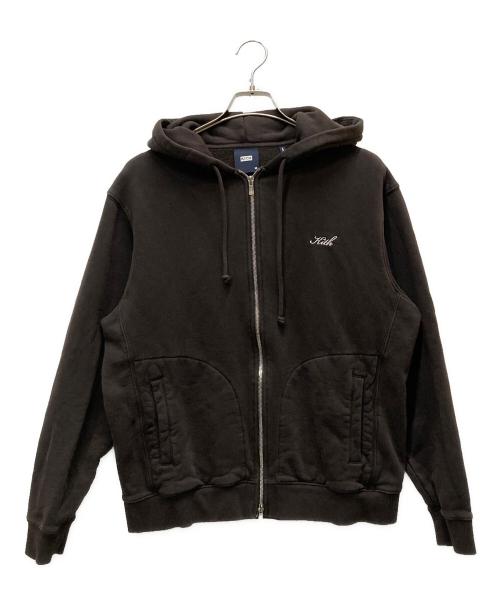 KITH（キス）KITH (キス) Williams V Zip Up Hoodie ブラウン サイズ:Mの古着・服飾アイテム