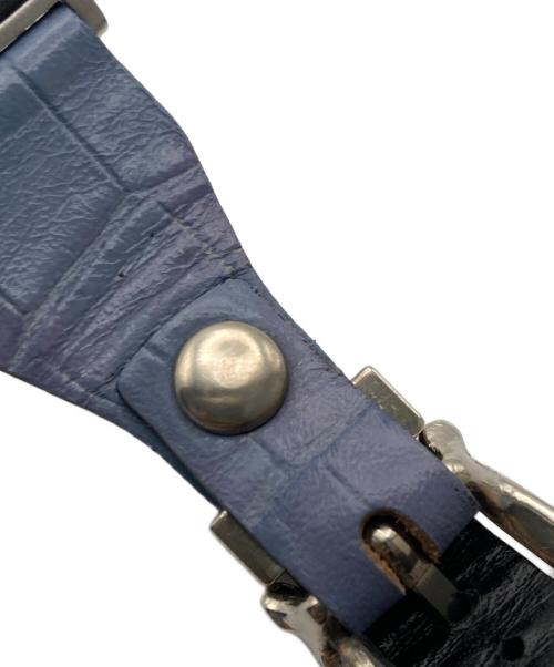 TOGA TOO（トーガ・トゥ）TOGA TOO (トーガ・トゥ) DOUBLE BUCKLE WATCH BELT ブルー×ブラウンの古着・服飾アイテム