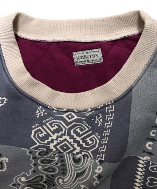 KAPITAL（キャピタル）KAPITAL (キャピタル) 裏毛バンダナ柄ビバークBIGスウェット グレー サイズ:2の古着・服飾アイテム